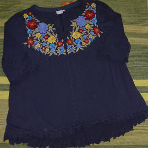 eshakti navy blue ruffle embroidered toy 3X 24W